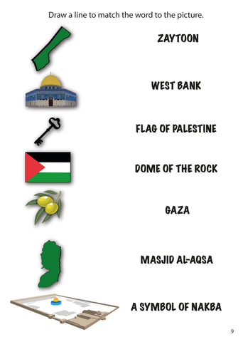 Palestine Activity Book sample activity spread